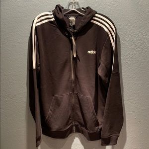 Black White Stripe Adidas Hoodie NEW M Climate Men